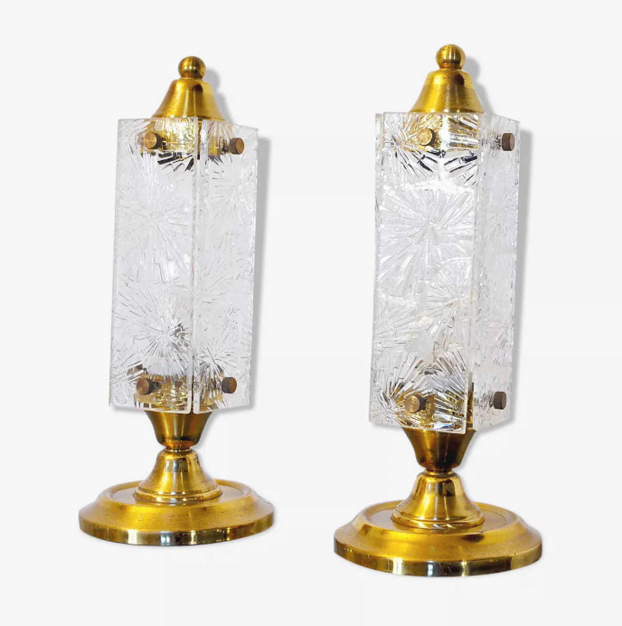 Pair of crystal lamps by Kinkeldey, 1960s 1