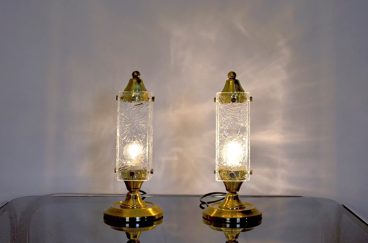 Pair of crystal lamps by Kinkeldey, 1960s 2