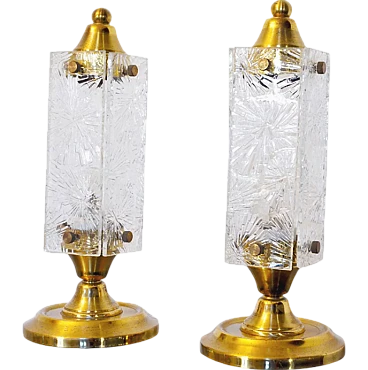 Pair of crystal lamps by Kinkeldey, 1960s