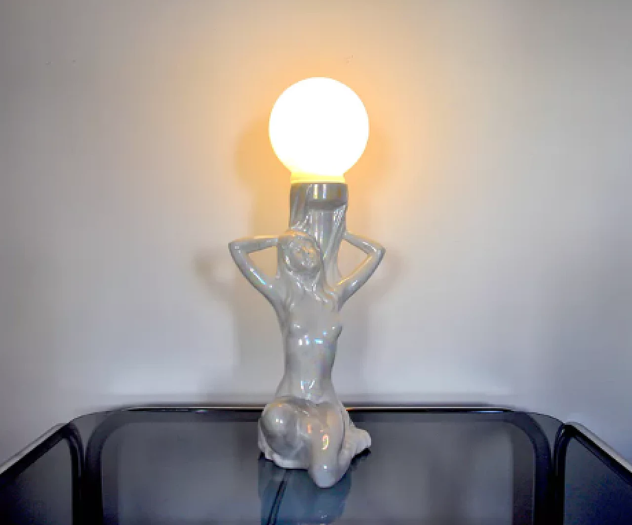 Naked Woman ceramic lamp, 1970s 4