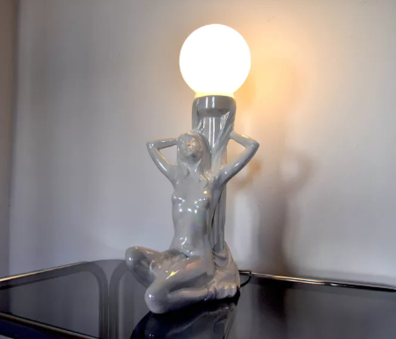 Naked Woman ceramic lamp, 1970s 5