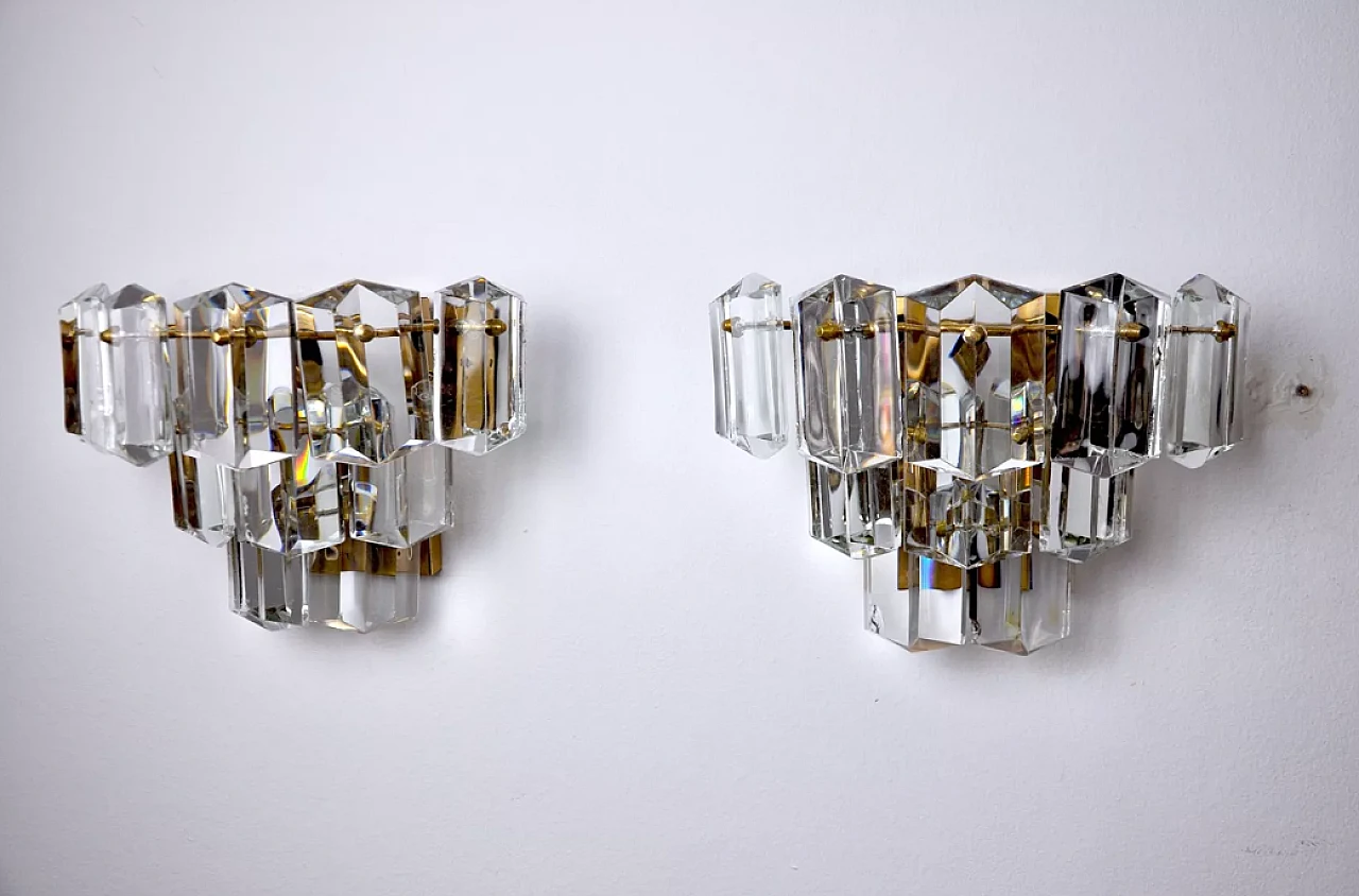 Pair of Kinkeldey glass wall lights, 1970s 2