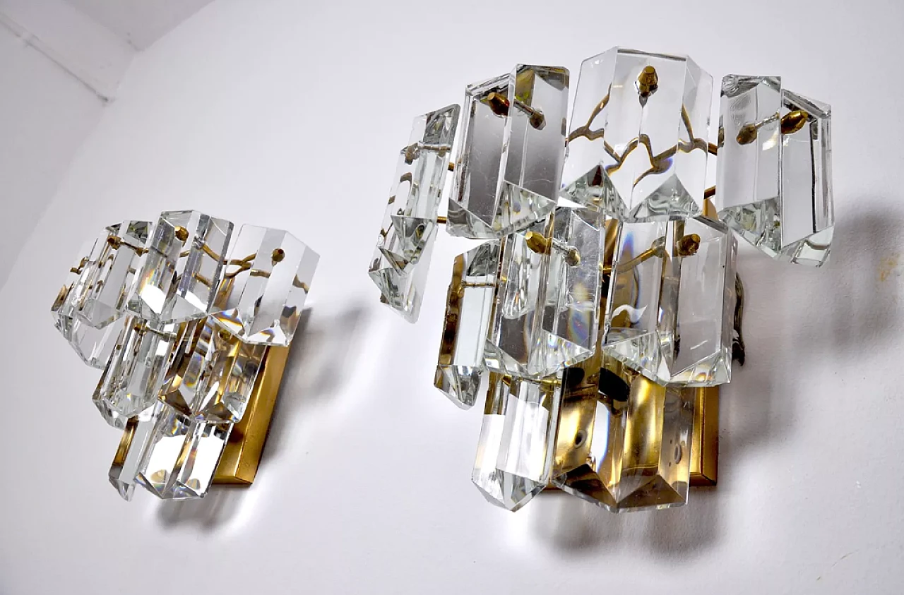 Pair of Kinkeldey glass wall lights, 1970s 4