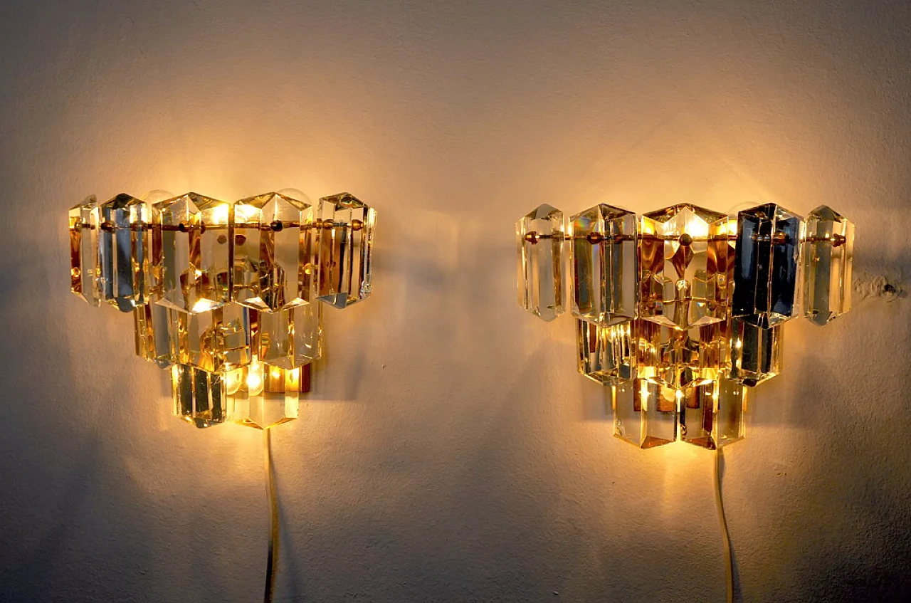 Pair of Kinkeldey glass wall lights, 1970s 5