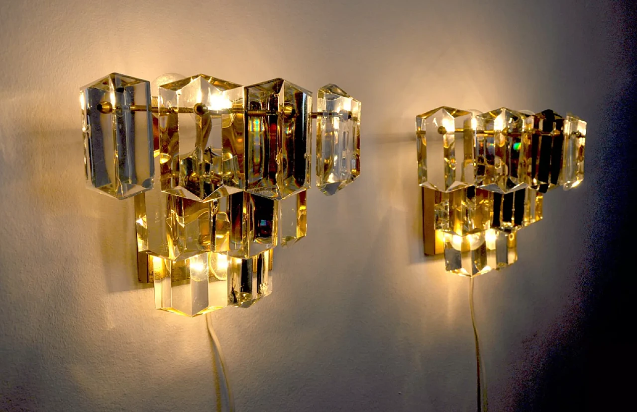 Pair of Kinkeldey glass wall lights, 1970s 6