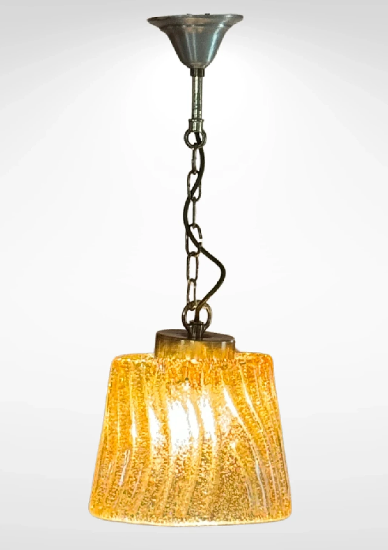 Gold-plated glass pendant lamp by Barovier, mid-20th century 7