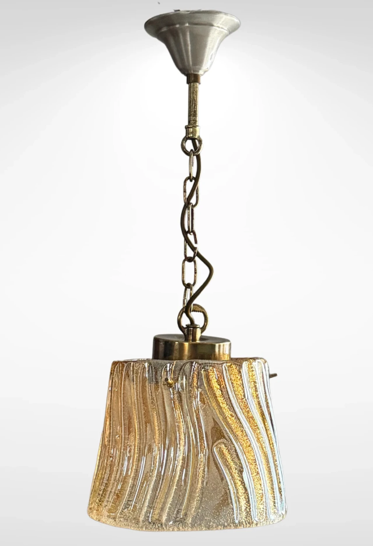 Gold-plated glass pendant lamp by Barovier, mid-20th century 8