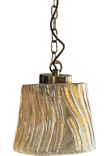 Gold-plated glass pendant lamp by Barovier, mid-20th century