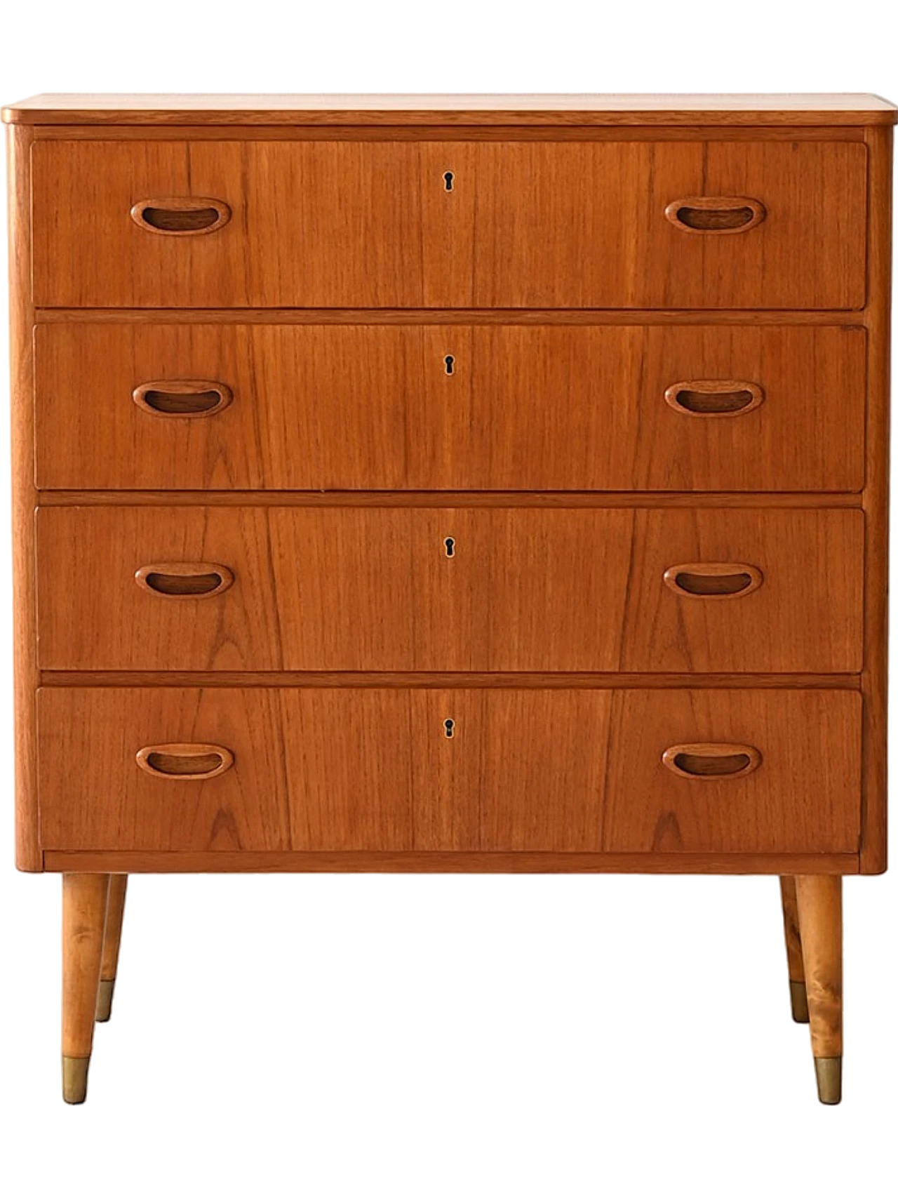 Chest of drawers with brass tips, 60s 10