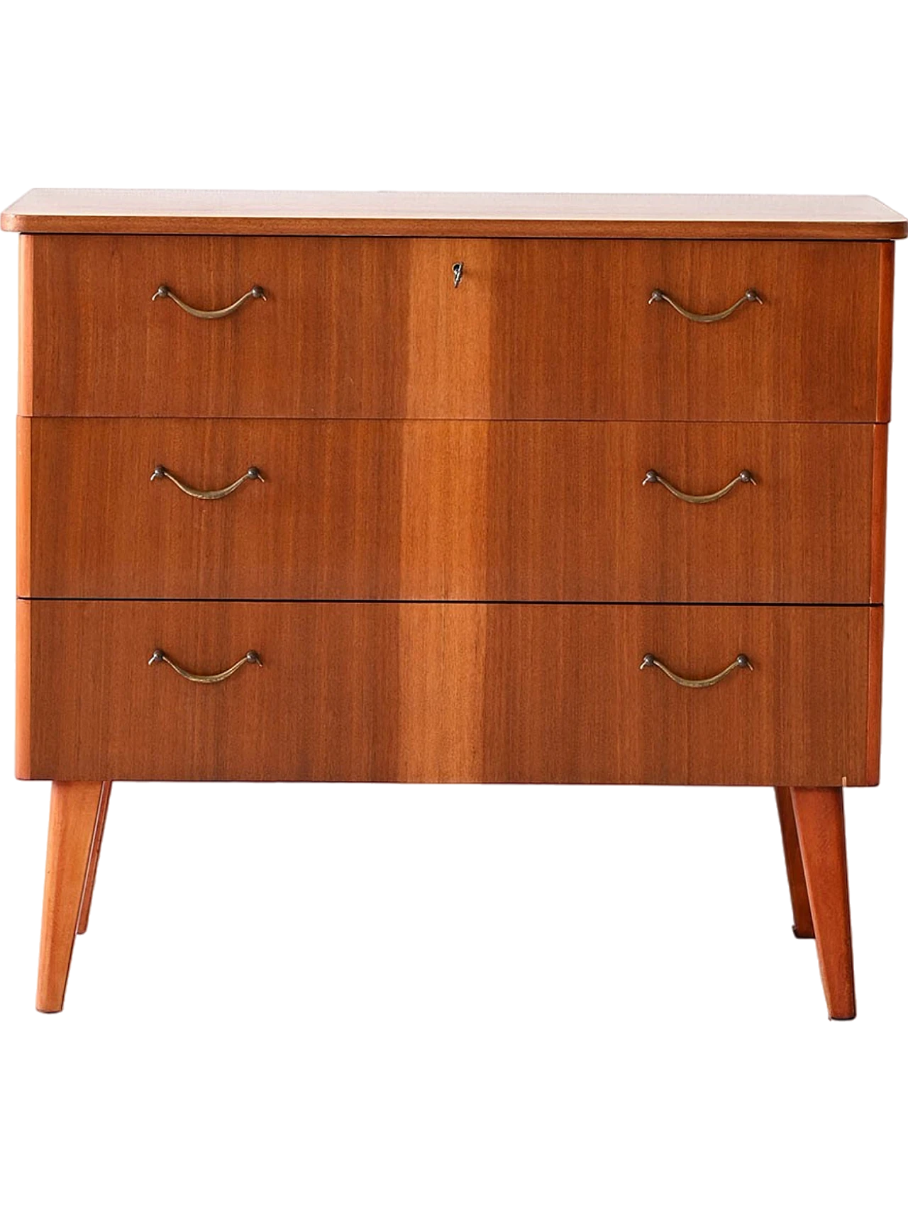 Chest of drawers with metal handles, 60s 10