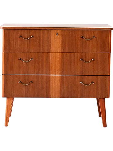 Chest of drawers with metal handles, 60s