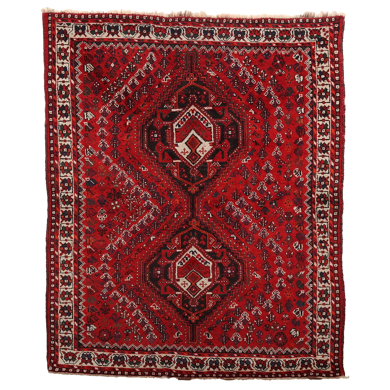 Khamseh wool rug with heavy knot, late 20th century 1