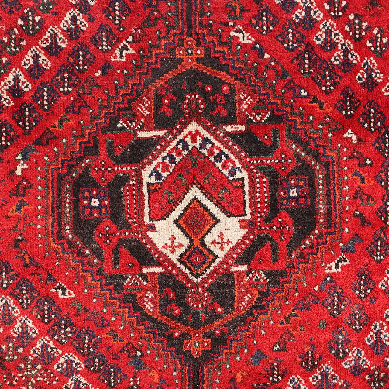 Khamseh wool rug with heavy knot, late 20th century 3