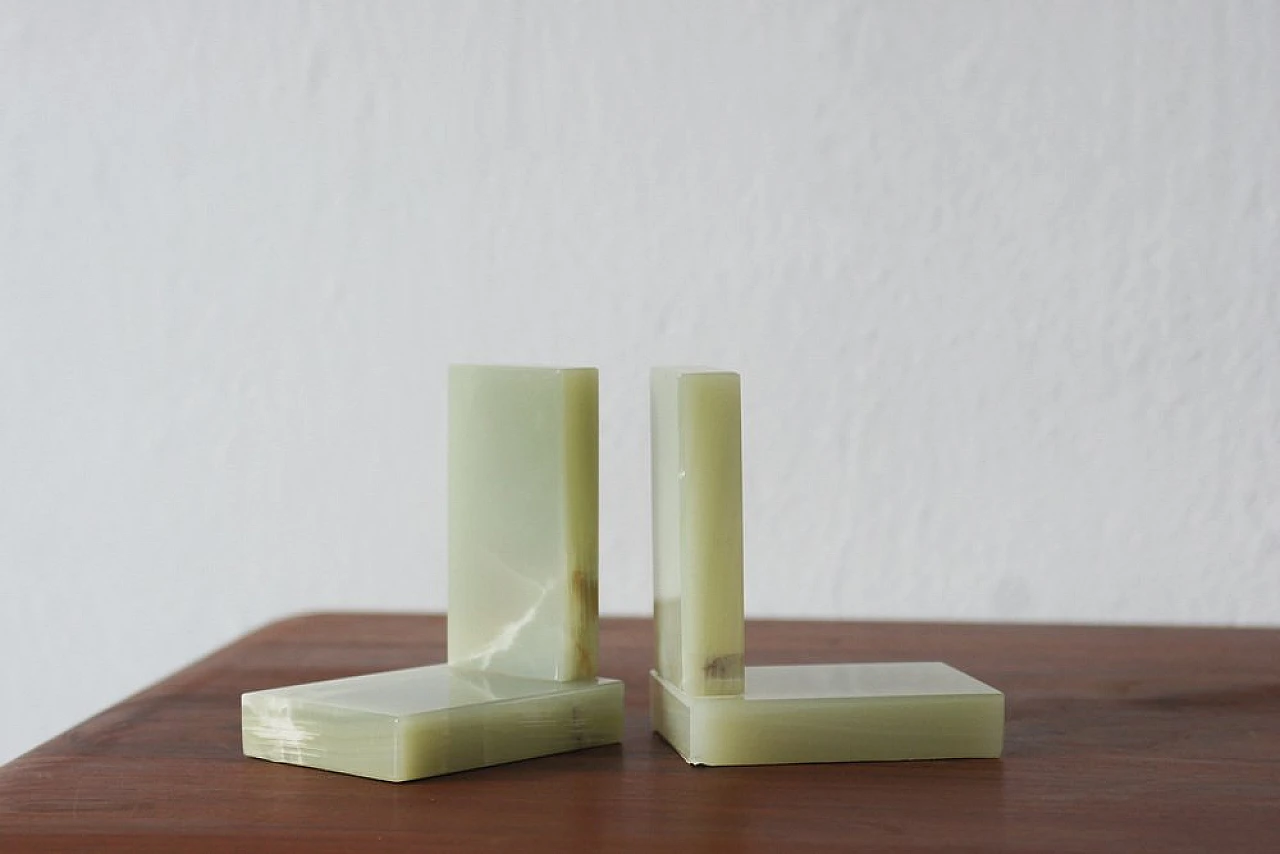 Pair of onyx bookends, 1970s 1