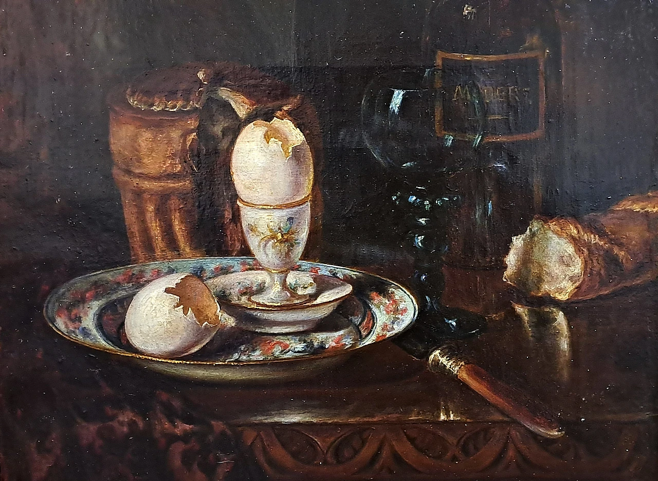 F. Viret, Still life, oil painting signed and dated, 1892 4