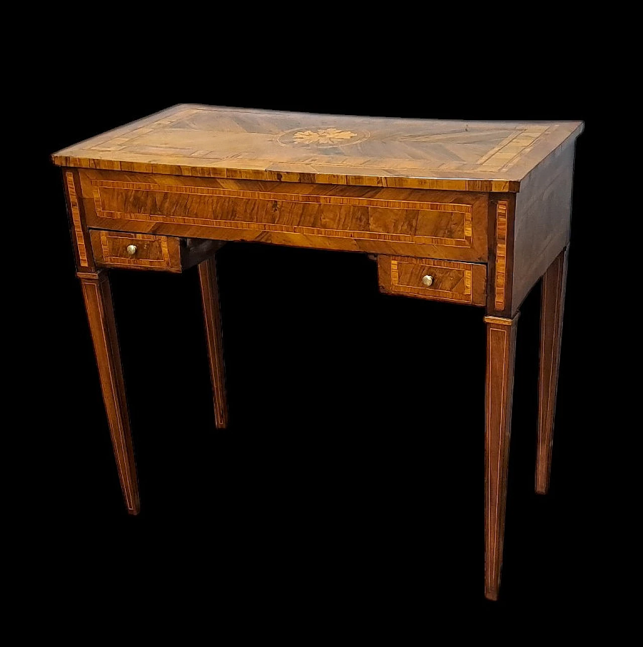 Inlaid vanity writing desk made in Lombardy Italy, 18th century 2