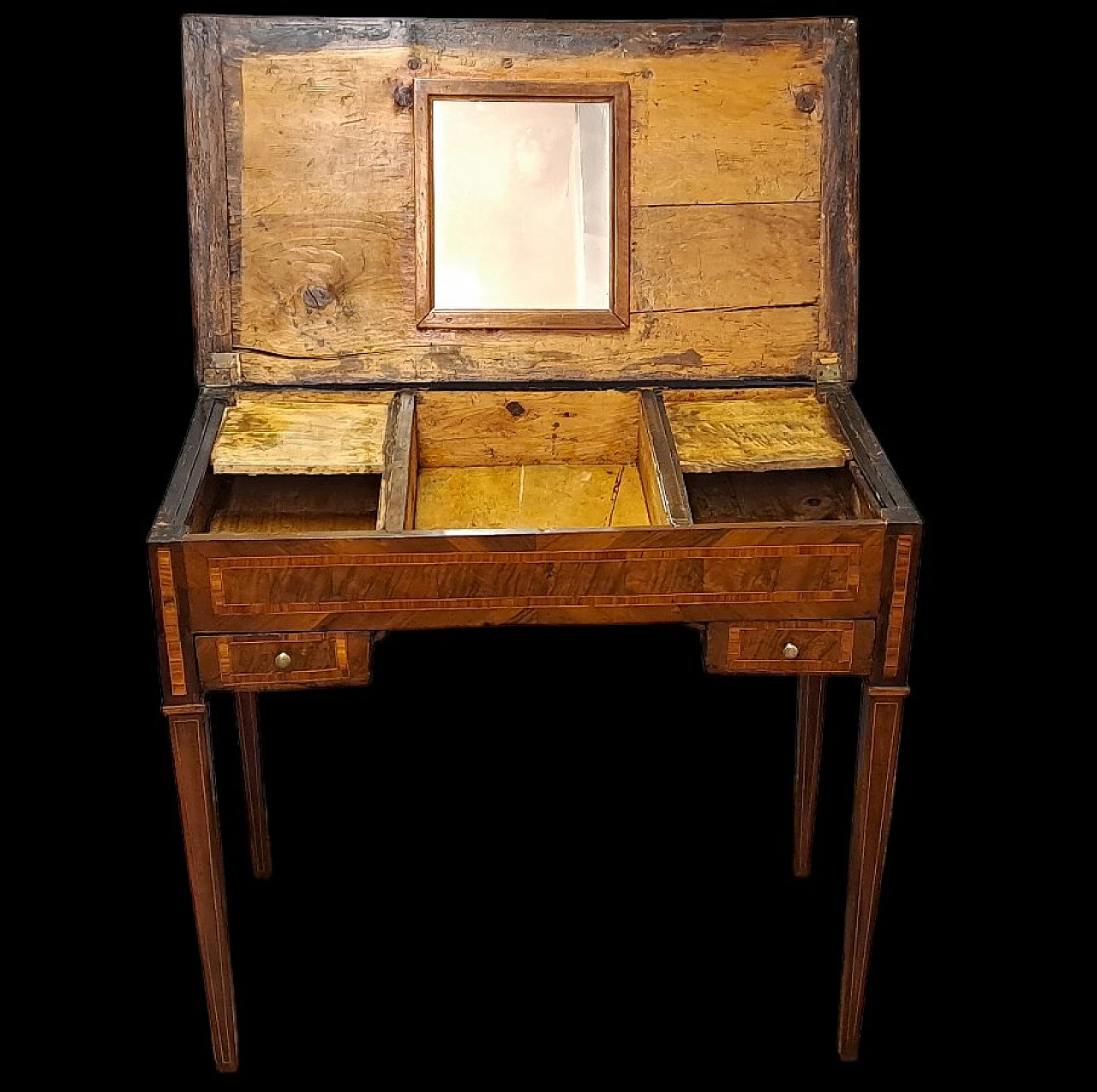 Inlaid vanity writing desk made in Lombardy Italy, 18th century 8