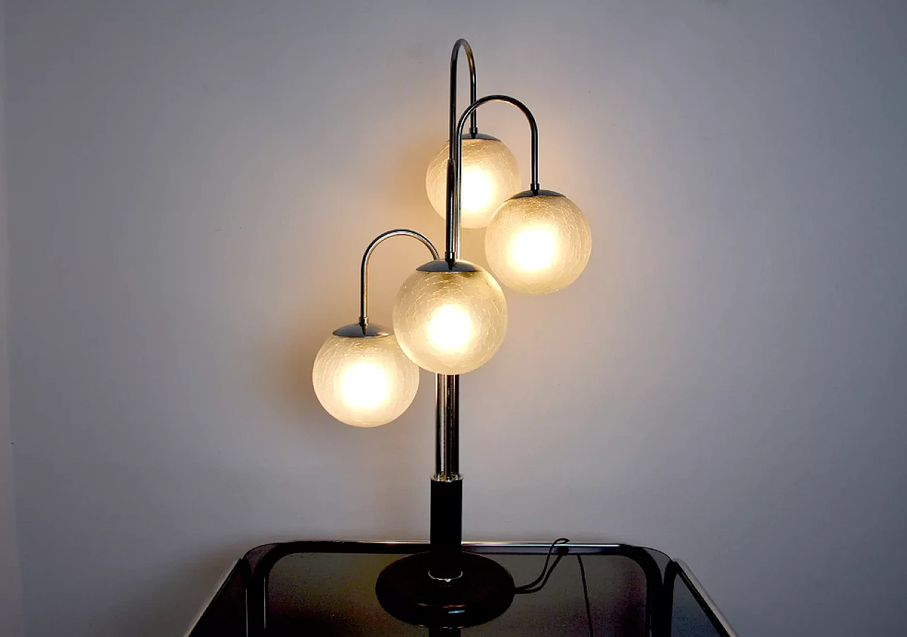 Chromed lamp with 4 glass globes, 1960s 2