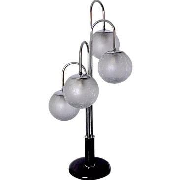 Chromed lamp with 4 glass globes, 1960s