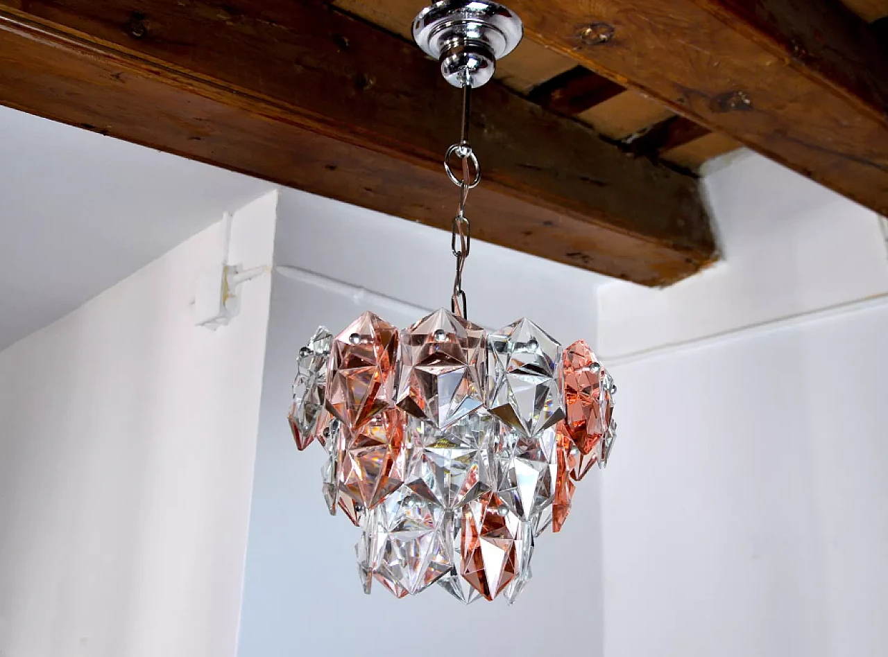 Two-tone glass chandelier by Kinkeldey, 1970s 2