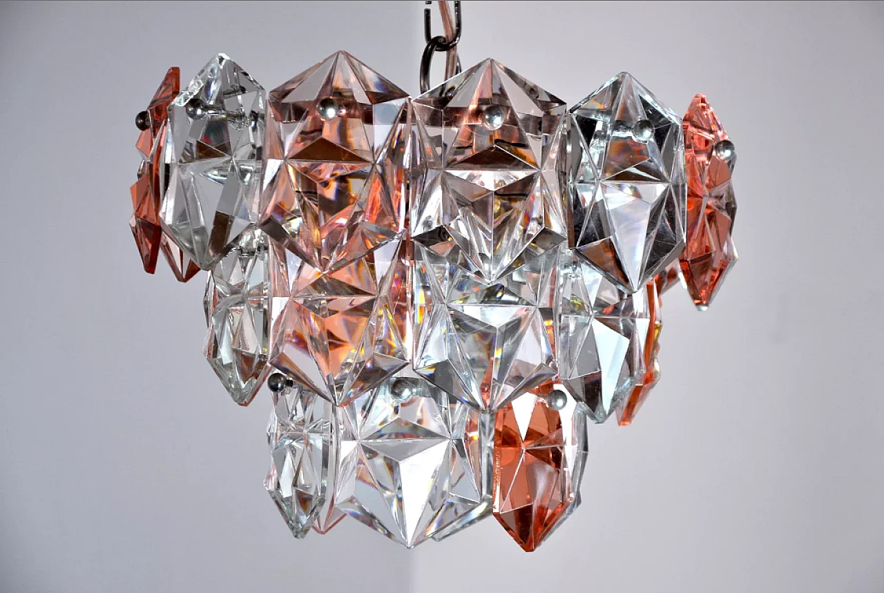 Two-tone glass chandelier by Kinkeldey, 1970s 3