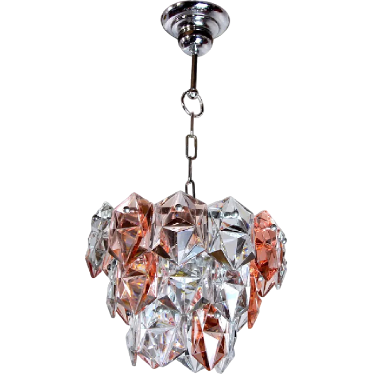 Two-tone glass chandelier by Kinkeldey, 1970s 7