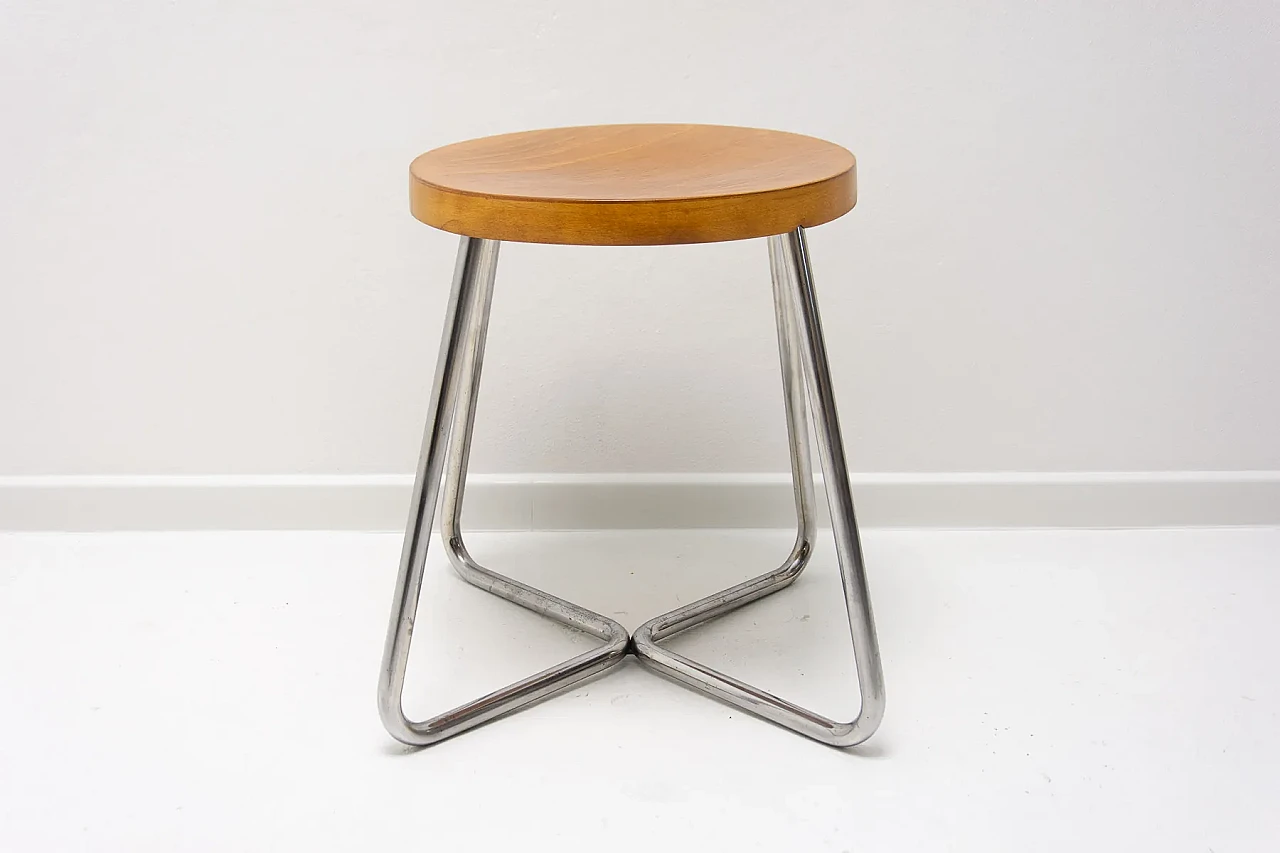 Chrome-plated stool by Arnošt Beck for Mucke Melder, 1930s 1