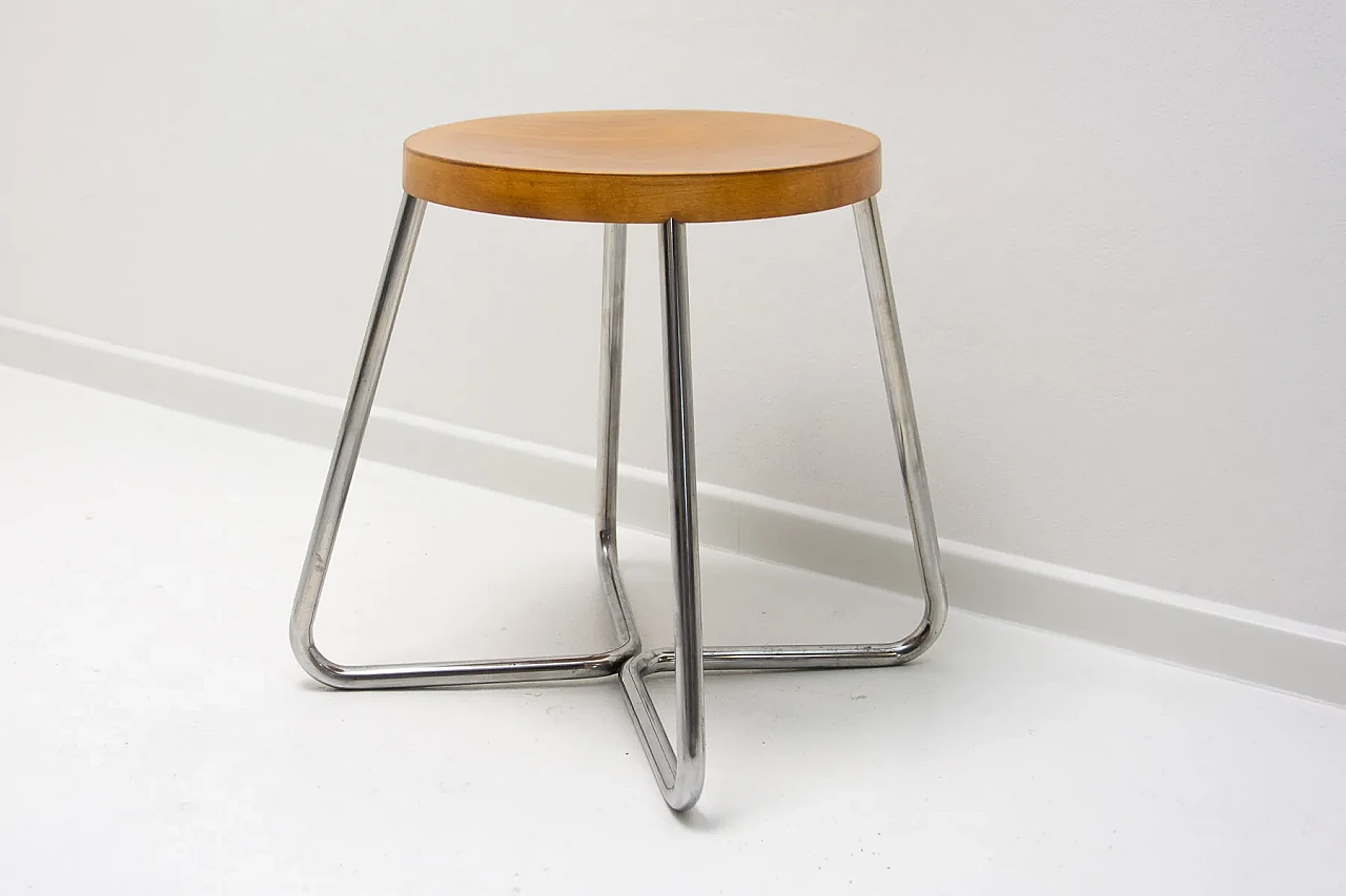 Chrome-plated stool by Arnošt Beck for Mucke Melder, 1930s 9