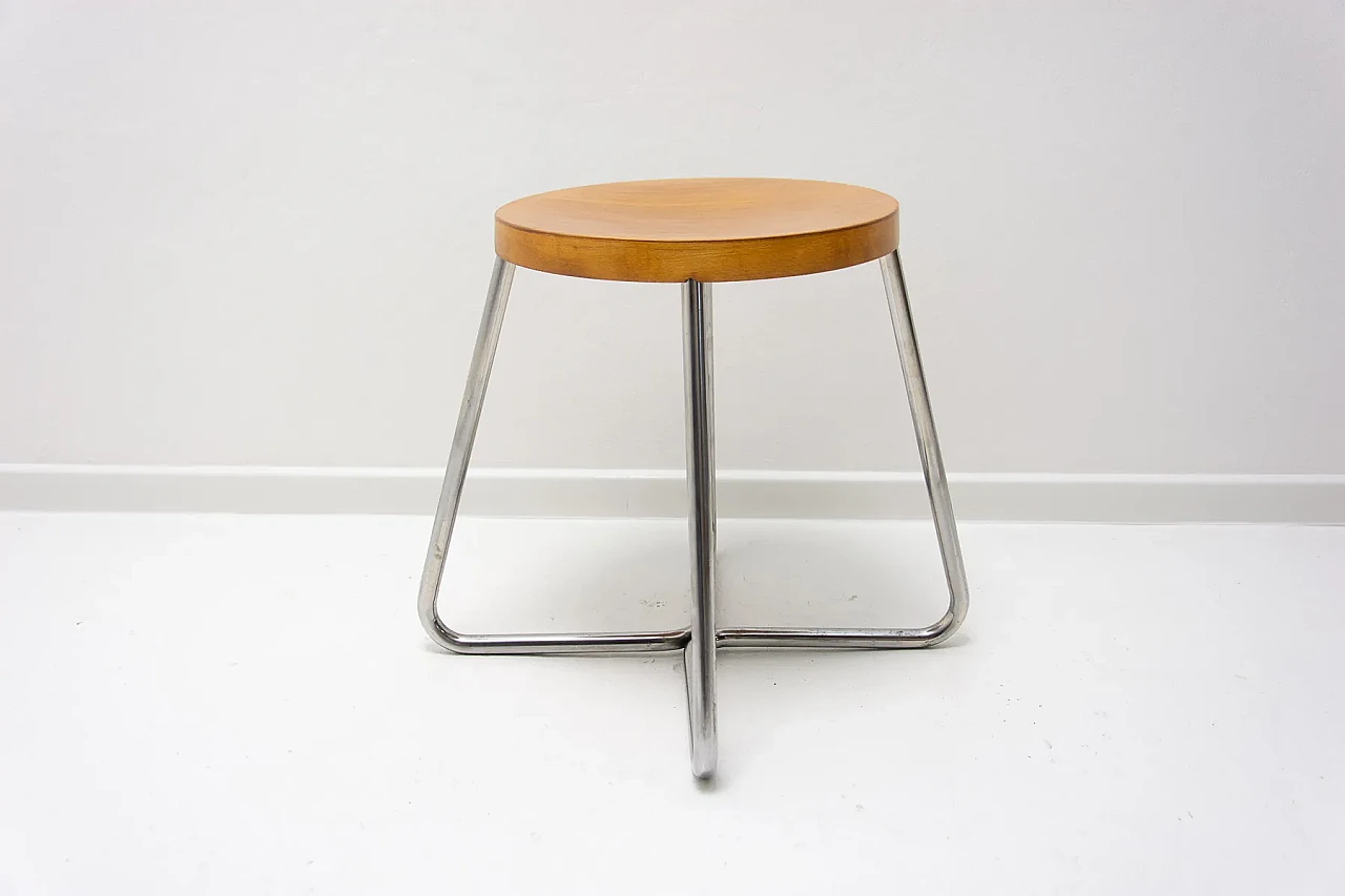 Chrome-plated stool by Arnošt Beck for Mucke Melder, 1930s 12