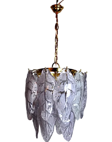 Lilac Murano glass chandelier by Mazzega, 1970s