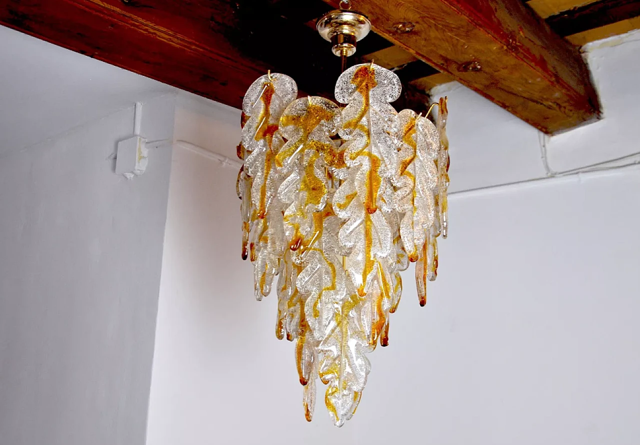 Leaves chandelier by Carlo Nason for Mazzega, 1970s 1