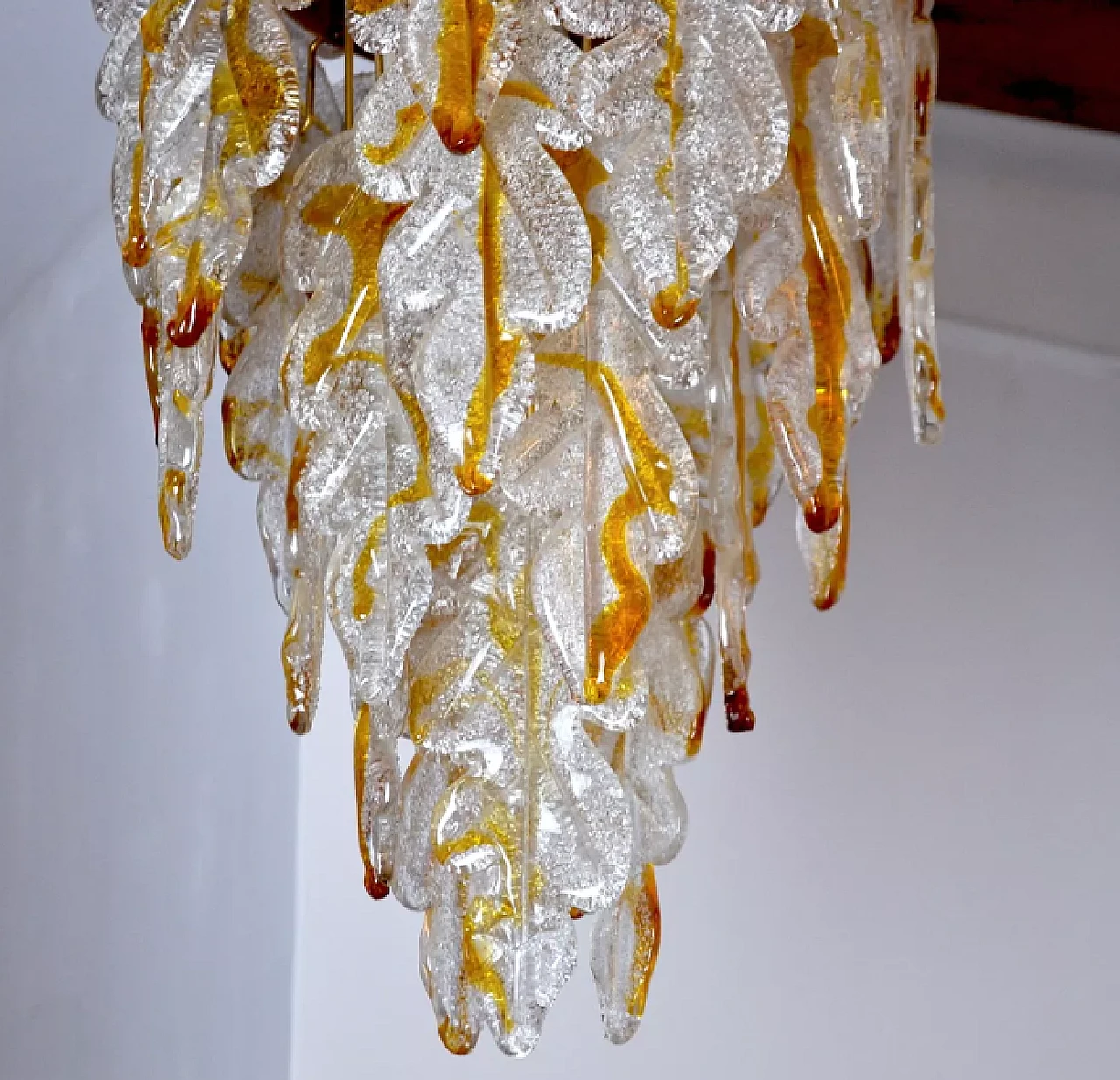 Leaves chandelier by Carlo Nason for Mazzega, 1970s 2