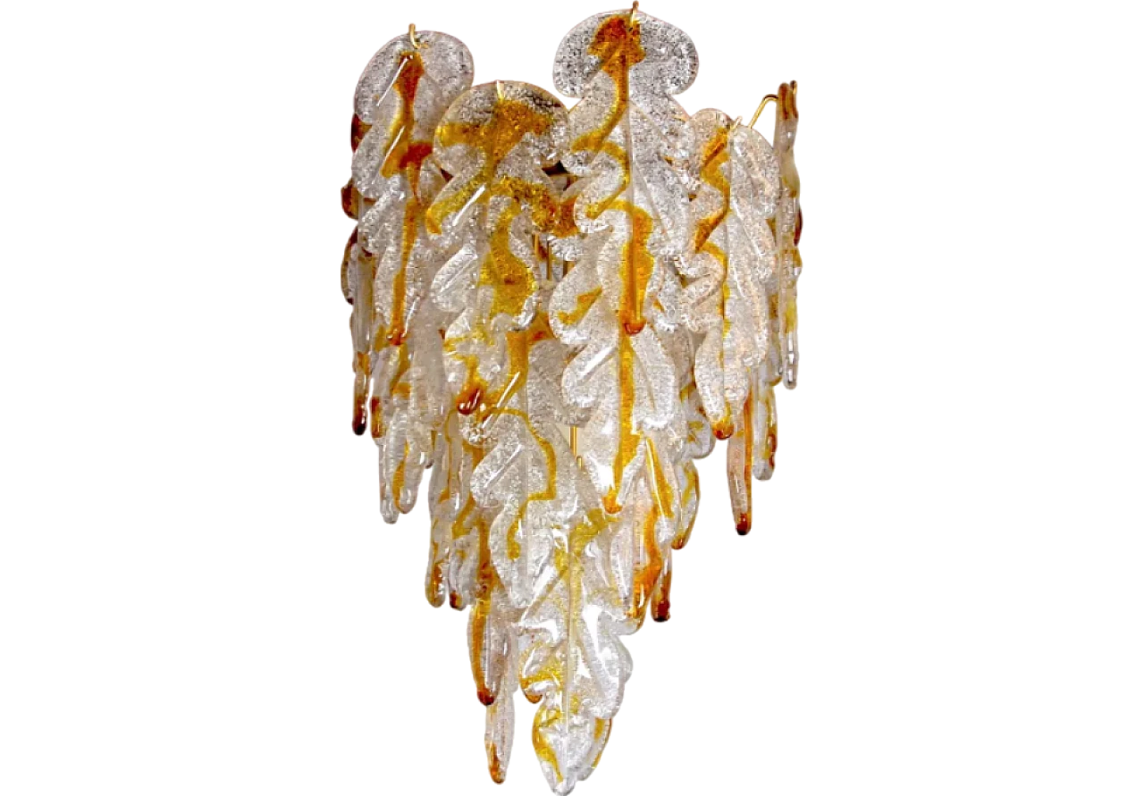 Leaves chandelier by Carlo Nason for Mazzega, 1970s 7