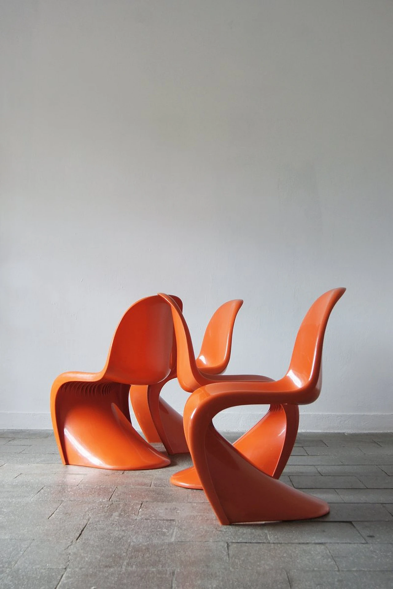 Sedie Panton arancioni di Verner Panton per Herman Miller, 1974, set di 4 4