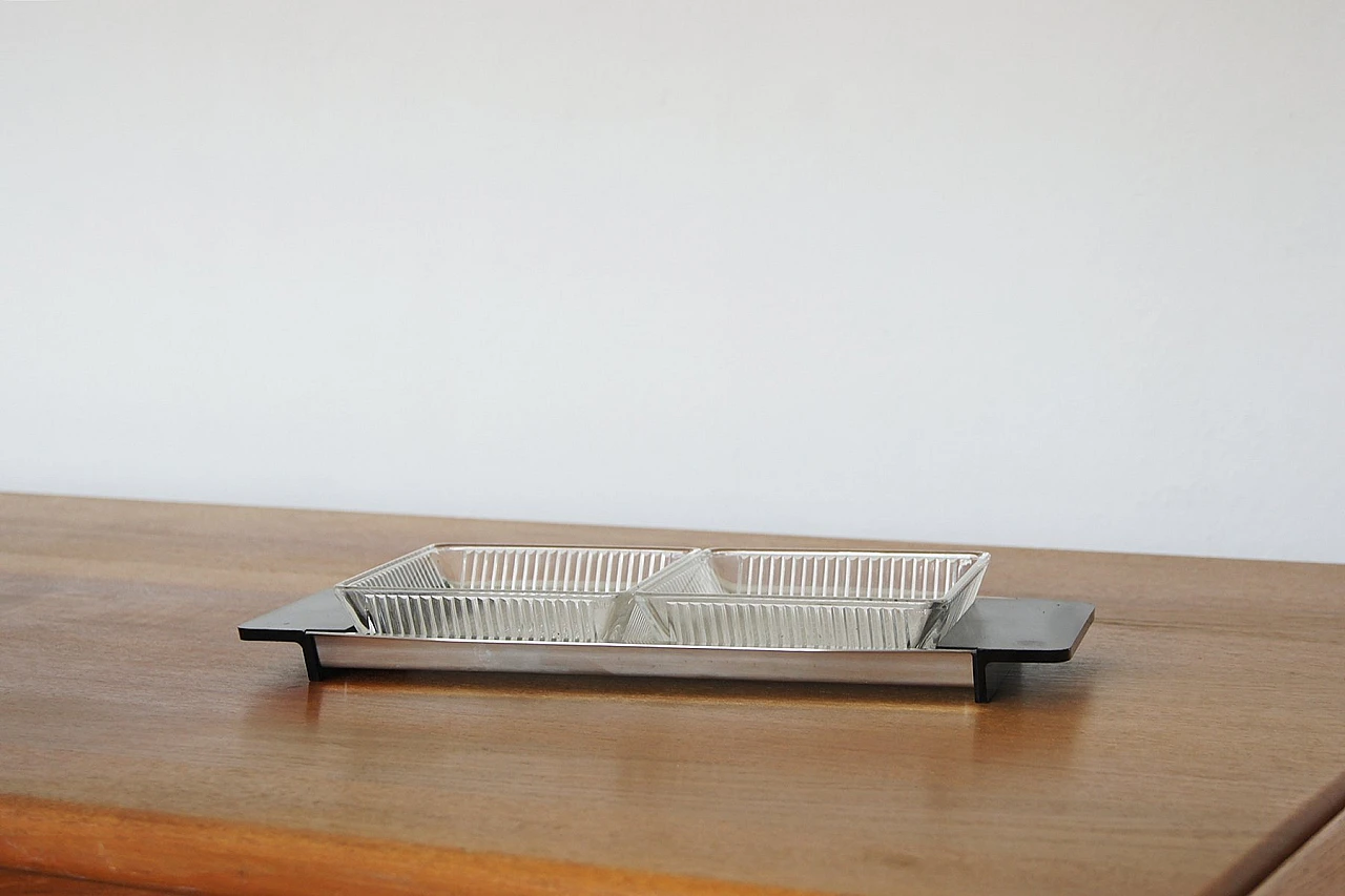 3 Modern glass serving trays and bowls by WMF, 1970s 1