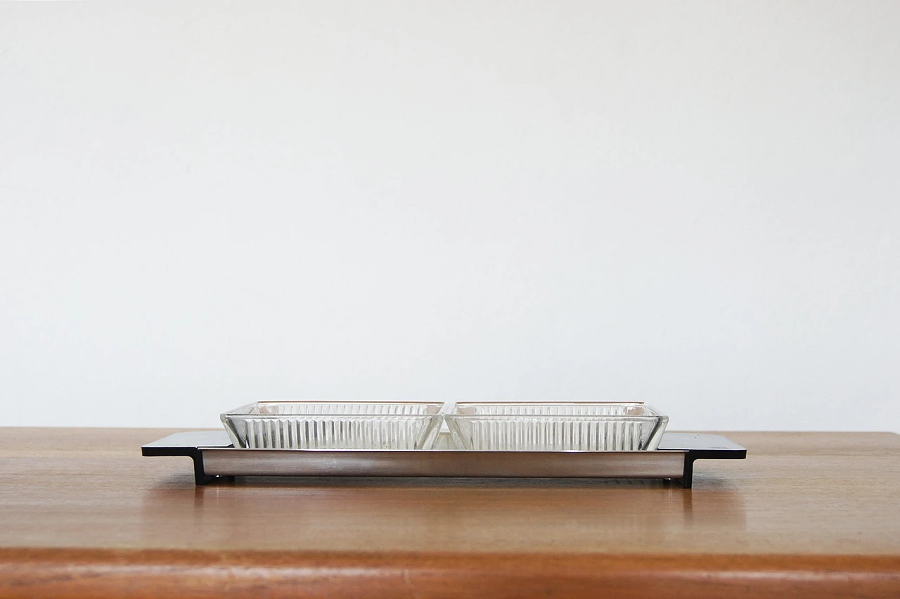 3 Modern glass serving trays and bowls by WMF, 1970s 2