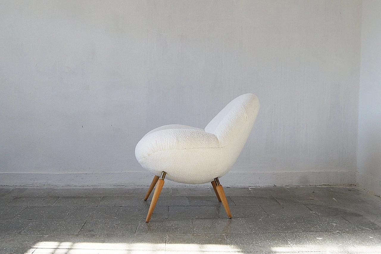 Lounge chair with boucle fabric by Fritz Neth for Correcta, 1950s 2