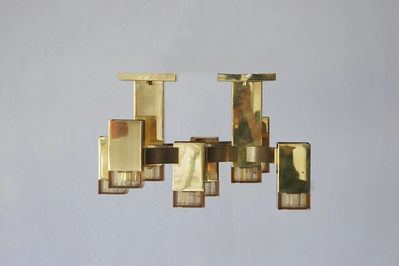 Cubic Gold lamp by Gaetano Sciolari for Sciolari, 1970s 2