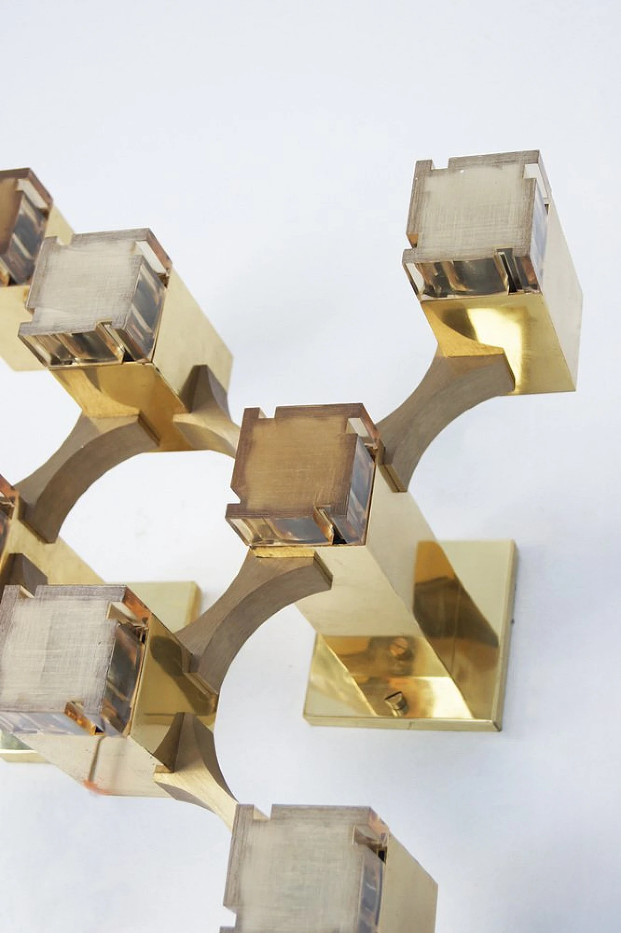 Cubic Gold lamp by Gaetano Sciolari for Sciolari, 1970s 4