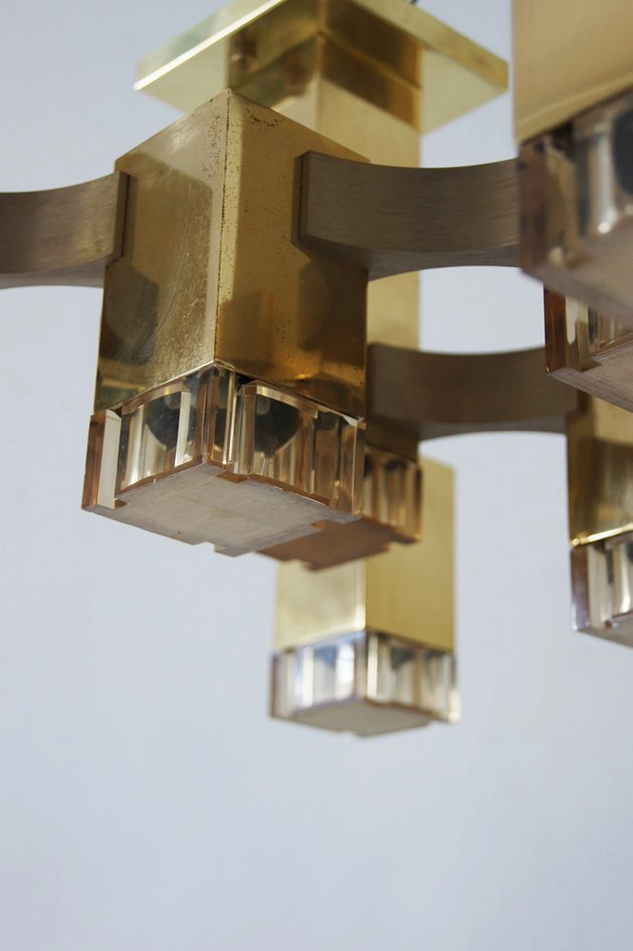 Cubic Gold lamp by Gaetano Sciolari for Sciolari, 1970s 5