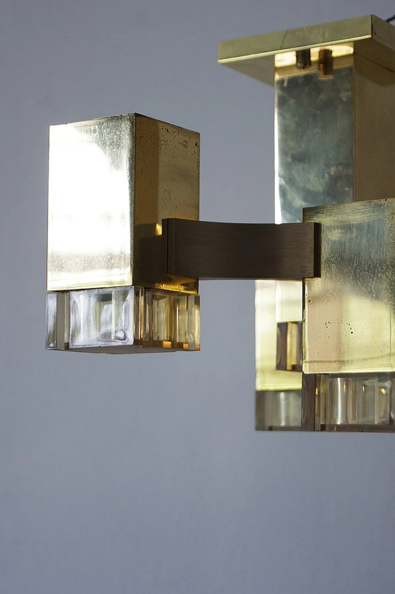 Cubic Gold lamp by Gaetano Sciolari for Sciolari, 1970s 6