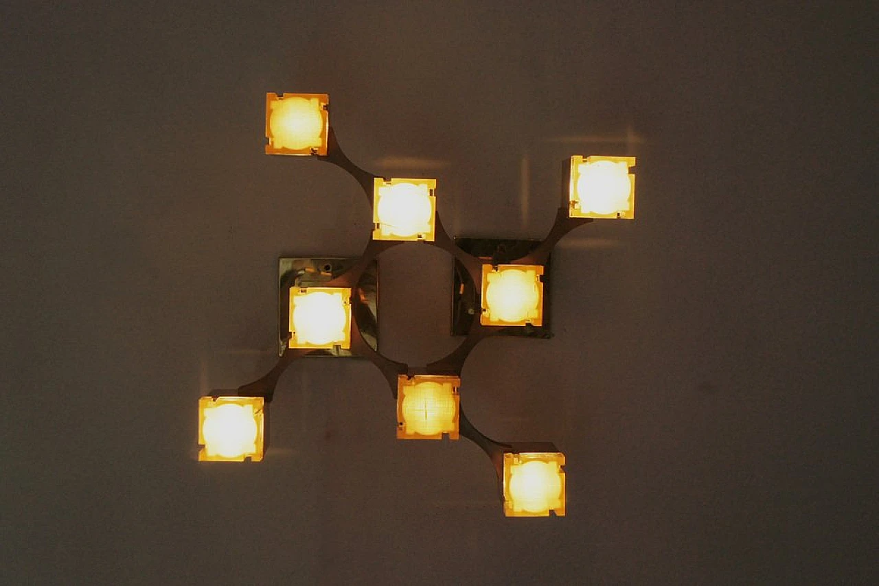 Cubic Gold lamp by Gaetano Sciolari for Sciolari, 1970s 8