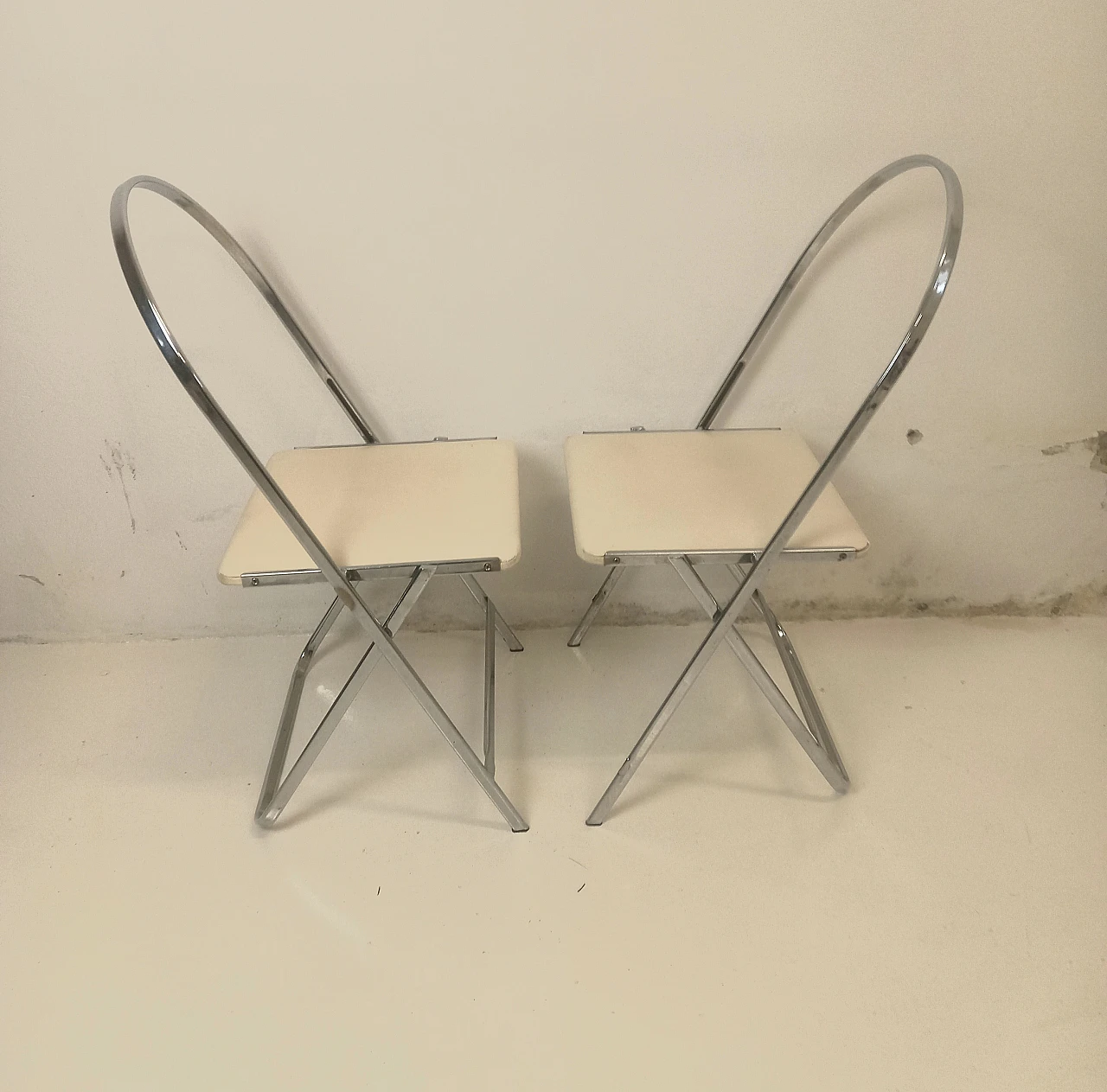 Pair of Aprilina folding chairs produced by Zanotta 2