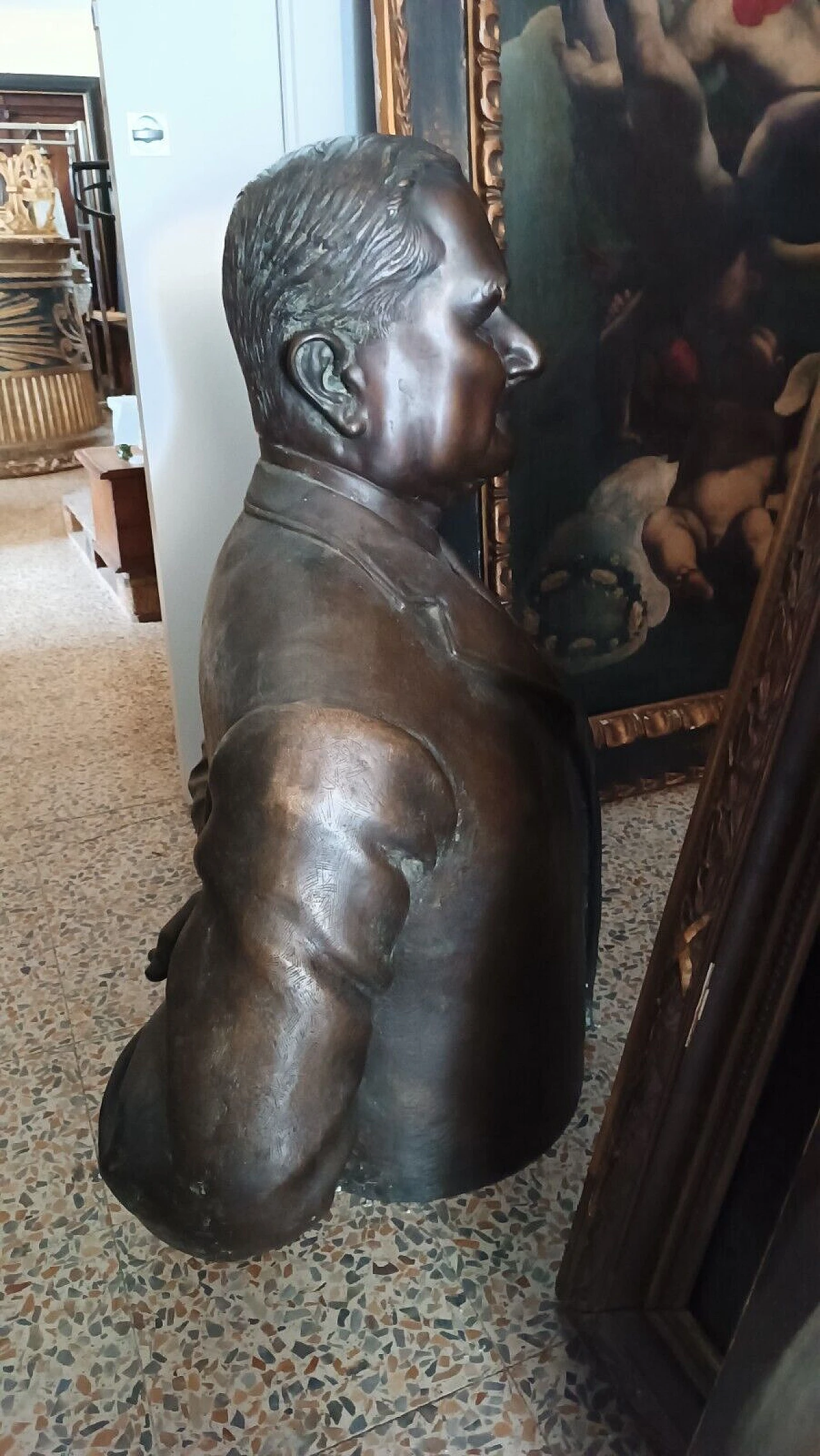 Busto maschile in bronzo di A. Mandelli, primo '900 3