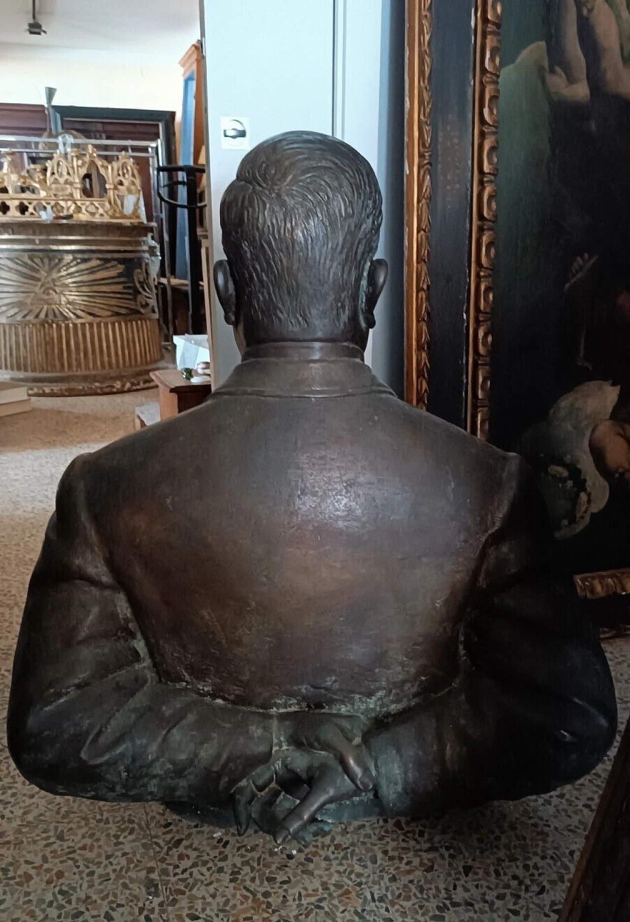 Busto maschile in bronzo di A. Mandelli, primo '900 4