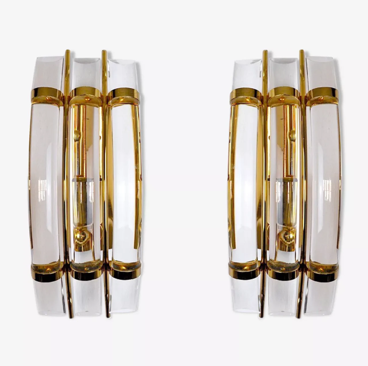 Pair of glass wall sconces by Venini, 1970s 1