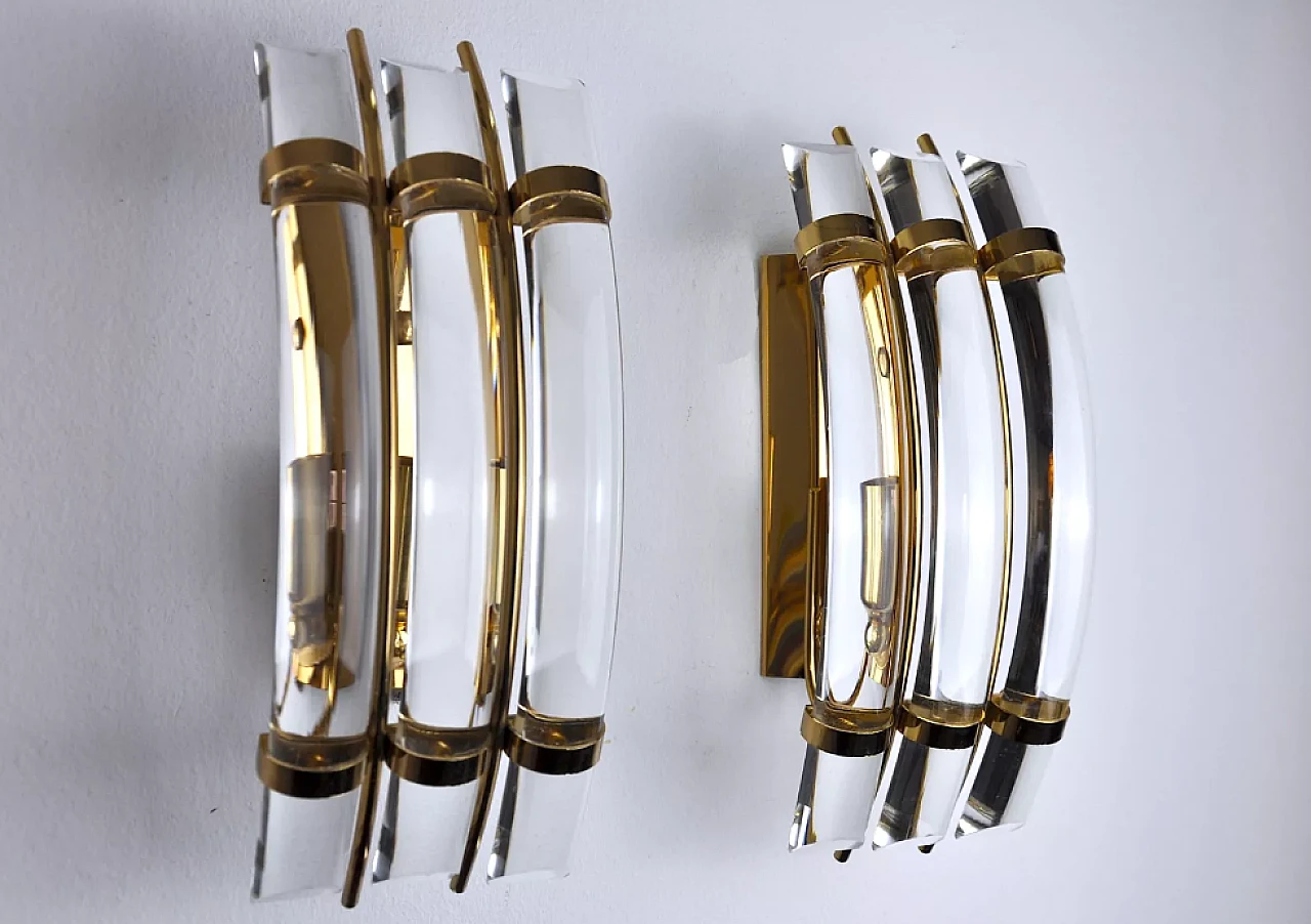 Pair of glass wall sconces by Venini, 1970s 2