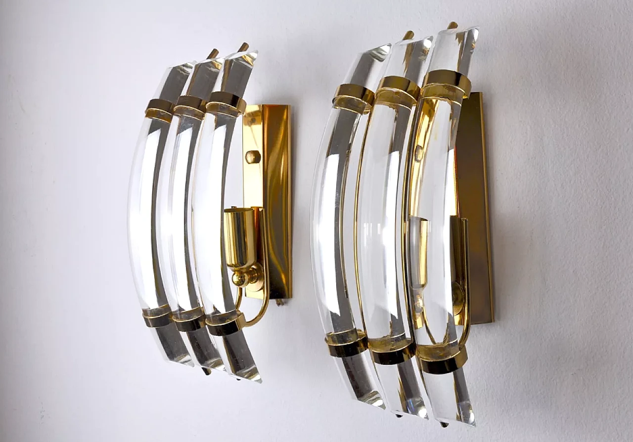 Pair of glass wall sconces by Venini, 1970s 3