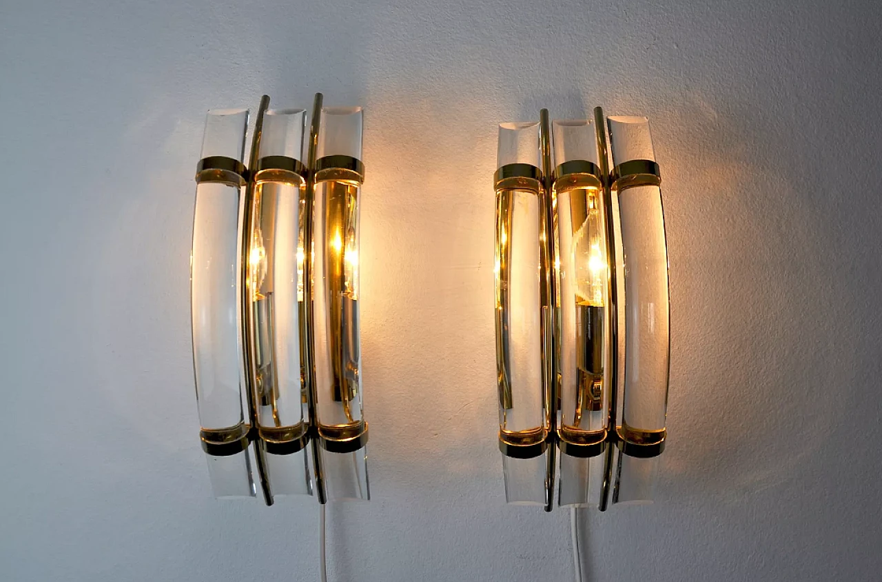 Pair of glass wall sconces by Venini, 1970s 5