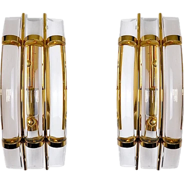 Pair of glass wall sconces by Venini, 1970s